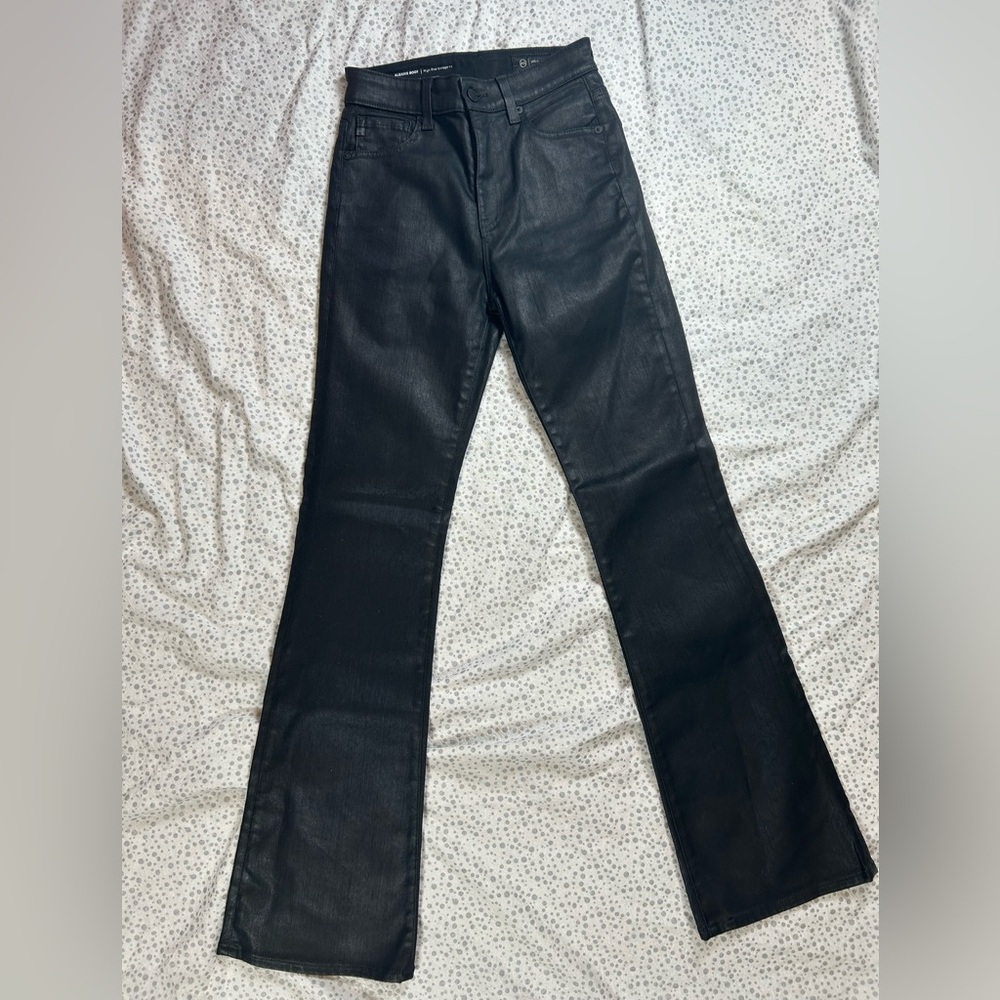 Ag Adriano Goldschmied Alexxis Boot Black Denim Coated Leather-look